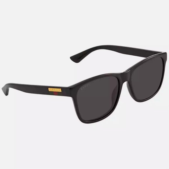 NEW Gucci Grey Rectangular 57mm Men's Sunglasses - Picture 2 of 5